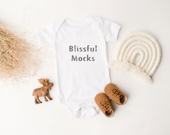 Bella Canvas Onesie Mockup |  White Infant Bodysuit Mockup | Flat Lay Baby Mockup | Boho Mockup | Bella Canvas 100B White Mockup