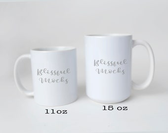 2 Coffee Mug Mockup, 2 Mugs Mug Mockup, 11 oz and 15 oz White Coffee Mug Mockup, Blank Mug, Mug Mockup, Double Sided Mug Mockup, Digital JPG