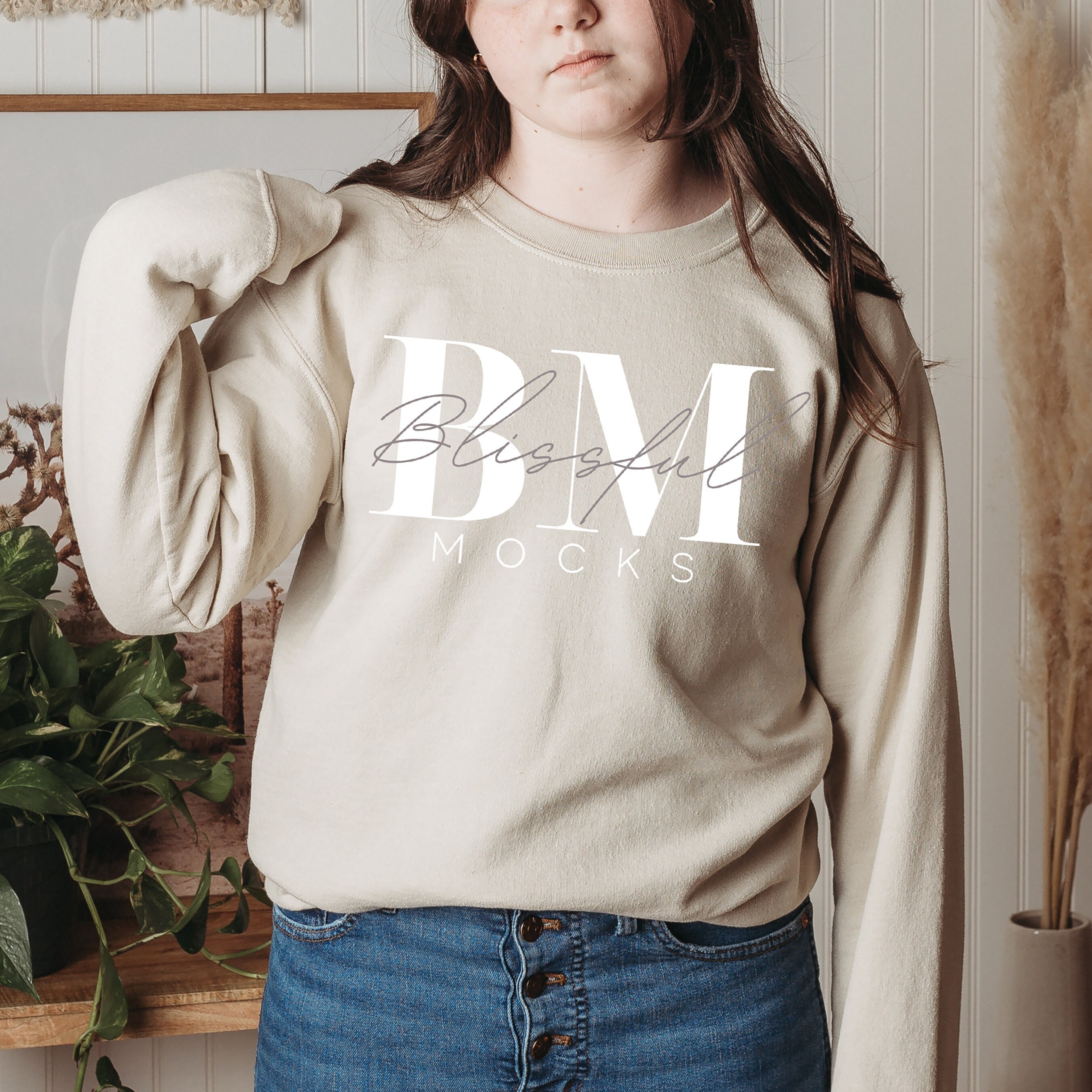 Gildan 18000 Sand Mockup Gildan Sweatshirt Mockup Gildan | Etsy