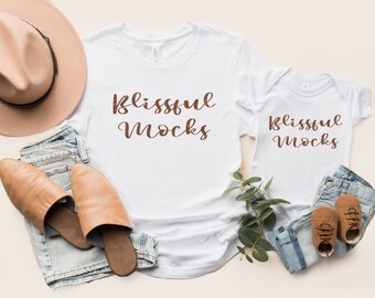 Mommy and Me Bella Canvas 3001 White and 100B White T-shirt Mockup,  Family Tshirt Mock Up, Onesie Mockup,  Mom and Baby Bella Canvas Mockup