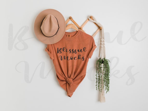 Comfort Colors Yam 1717 Mockup, Comfort Color Mockup, 1717 Yam Mockup, Comfort Colors Mock, Hanging Mockup, Boho Mockup, Yam Shirt Mockup