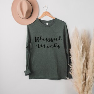 Bella Canvas 3501 Mockup, Bella Canvas Mockup, 3501 Mockup, Long-Sleeve T Shirt Mockup, 3501 Heather Forest, Bella Canvas 3501 Mockup