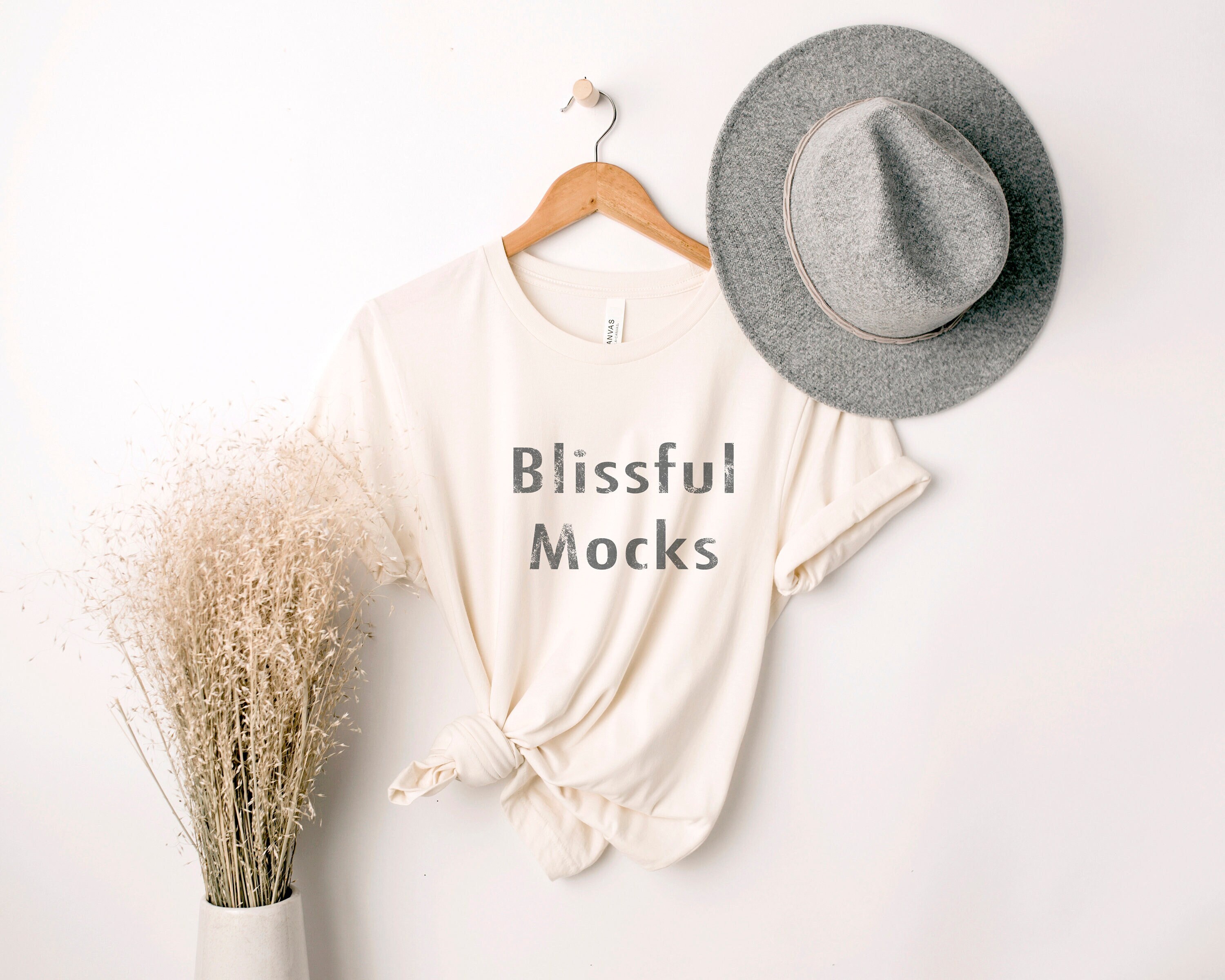 Bella Canvas 3001 Mockup, Bella Canvas Soft Cream T Shirt Mockup, Soft Cream T-Shirt Mockup, Tied T Shirt Mockup, Boho Mockup