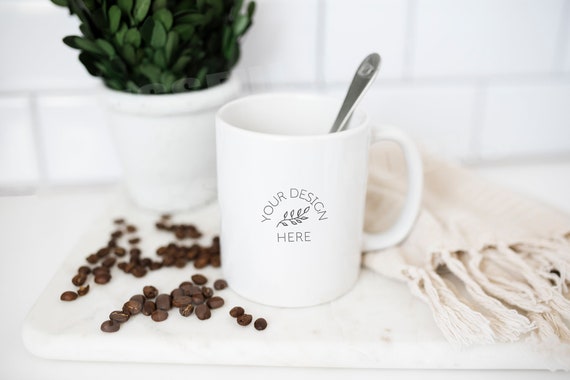 Farmhouse Mug Mockup, Blank White Coffee Cup Stock Photography, Fall Mug Photo Graphic Design Mock Up, JPG Digital Download