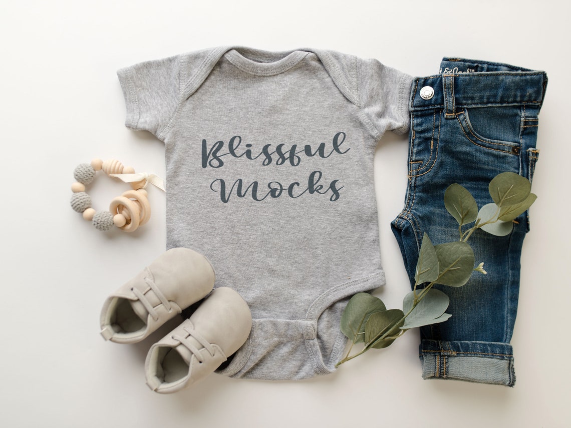 Onesie Mockup Baby Onesie Flat Lay Rabbit Skins 4400 Baby Etsy