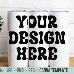 Tumbler Mockup | 20 oz Skinny White Blank Mockup - Canva Tumbler Mockup - Sublimation Tumbler Mockup - Digital Download