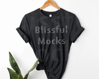 Bella Canvas 3001 Mockup | Ciemny wrzos | 3001 Mockup | Wiszący T-shirt Mockup | Bella Canvas T- Shirt Mockup | 3001 Ciemny wrzos