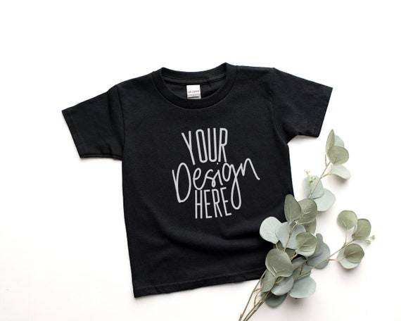 Child Shirt Mockup, Toddler Shirt Mockup, Black T Shirt Mockup, Gildan 64000 Black, Gildan Black Shirt Mockup, Toddler T-Shirt Mockup,