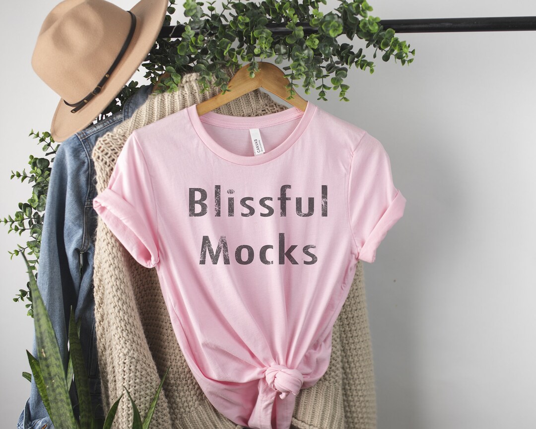 Bella Canvas Mockups, Bella and Canvas 3001 Mockup, Bella Canvas Pink ...