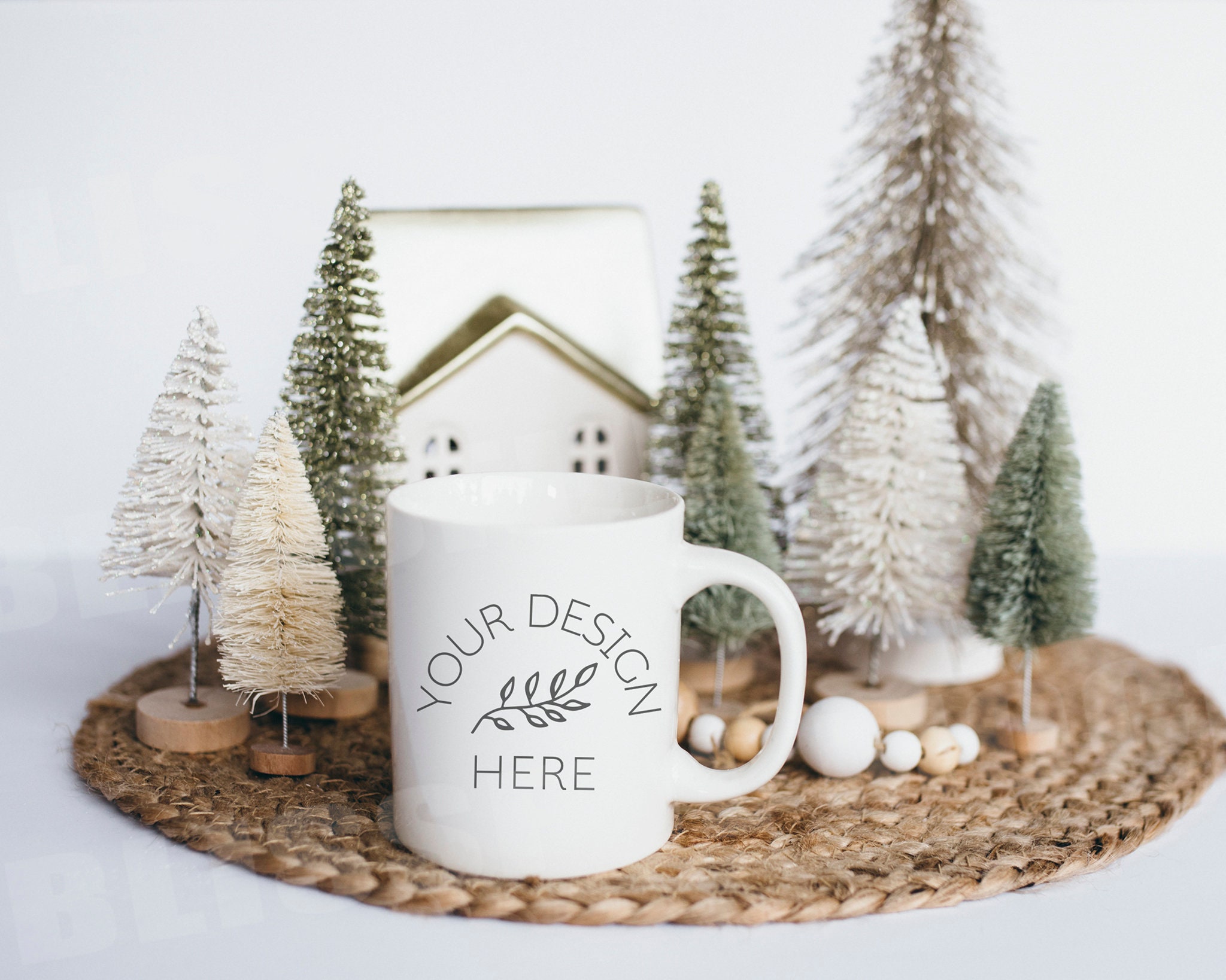 Christmas Mug Mockup Winter Blank White Mug Mockup Holiday