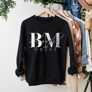 Gildan 18000 zwart mockup, Gildan-sweater-mockup, Gildan-mockup, herfstsweater-mockup
