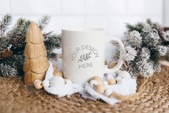 Download Boho Christmas Mug Mockup Holiday Mug Mockup Winter Mug Etsy