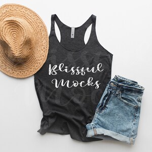 Next Level 6733 Mockup, Next Level Tank Mockup Vintage Black, Next Level Racerback Mockup,  Tank Mockup, Summer, Beach, Tank Top Mockup
