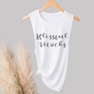 Bella Canvas 8803 WHITE Muscle Tank Mockup |  Flowy Muscle Tank | 8803 White | Bella Canvas Mockup | Tank Top Mockup