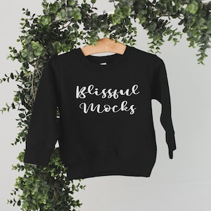 Rabbit Skins Toddler Sweatshirt Mockup Black| 3317 Sweatshirt Mockup | Black Sweatshirt Mockup | Toddler Pullover Mockup | Spring Mockup