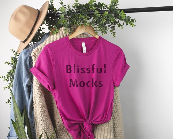 Download Hanging Mockup Mauve T Shirt Mockup Bella Canvas 3001 T Shirt Mockup Color Photography Safarni Org