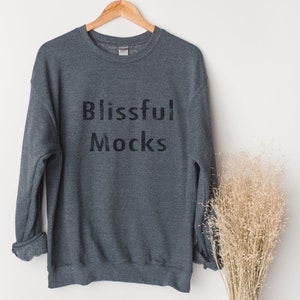 Gildan 18000 Mockup | Gildan Dark Heather Sweatshirt Mockup | Sweatshirt Mockup | Hanging Mockup