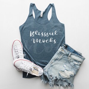 Next Level 6733 Mockup, Next Level Tank Mockup Indigo, Next Level Racerback Mockup,  Tank Mockup, Summer, Beach, Tank Top Mockup