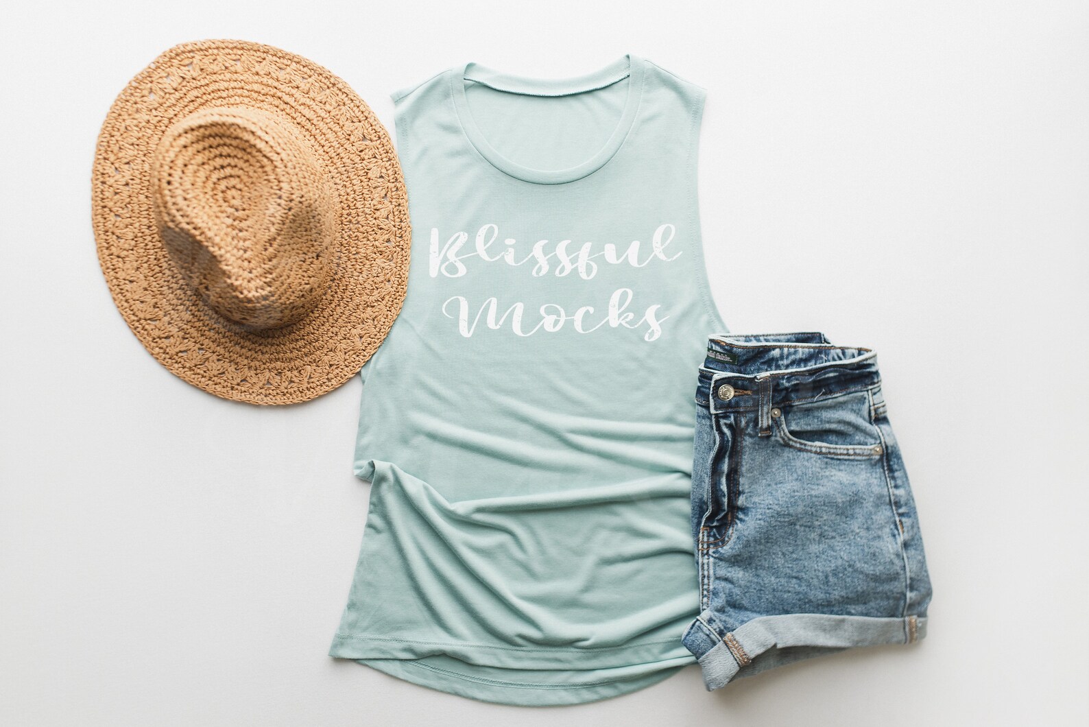 Download Bella Canvas Muscle Tank Mockup 8803 Mockup Dusty Blue TANK | Etsy