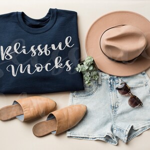 Gildan 18000 Mockup | Gildan Navy Blue Sweatshirt Mockup | Sweatshirt Flat Lay Mockup | Gildan Navy | Folded Sweatshirt Mockup, Styled, Boho