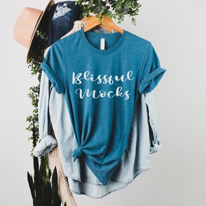 Bella Canvas 3001 Heather Deep Teal T Shirt Mockup | Bella Canvas 3001 Mockup | T Shirt Mockup |  3001 Heather Deep Teal | Deep Teal Mockup