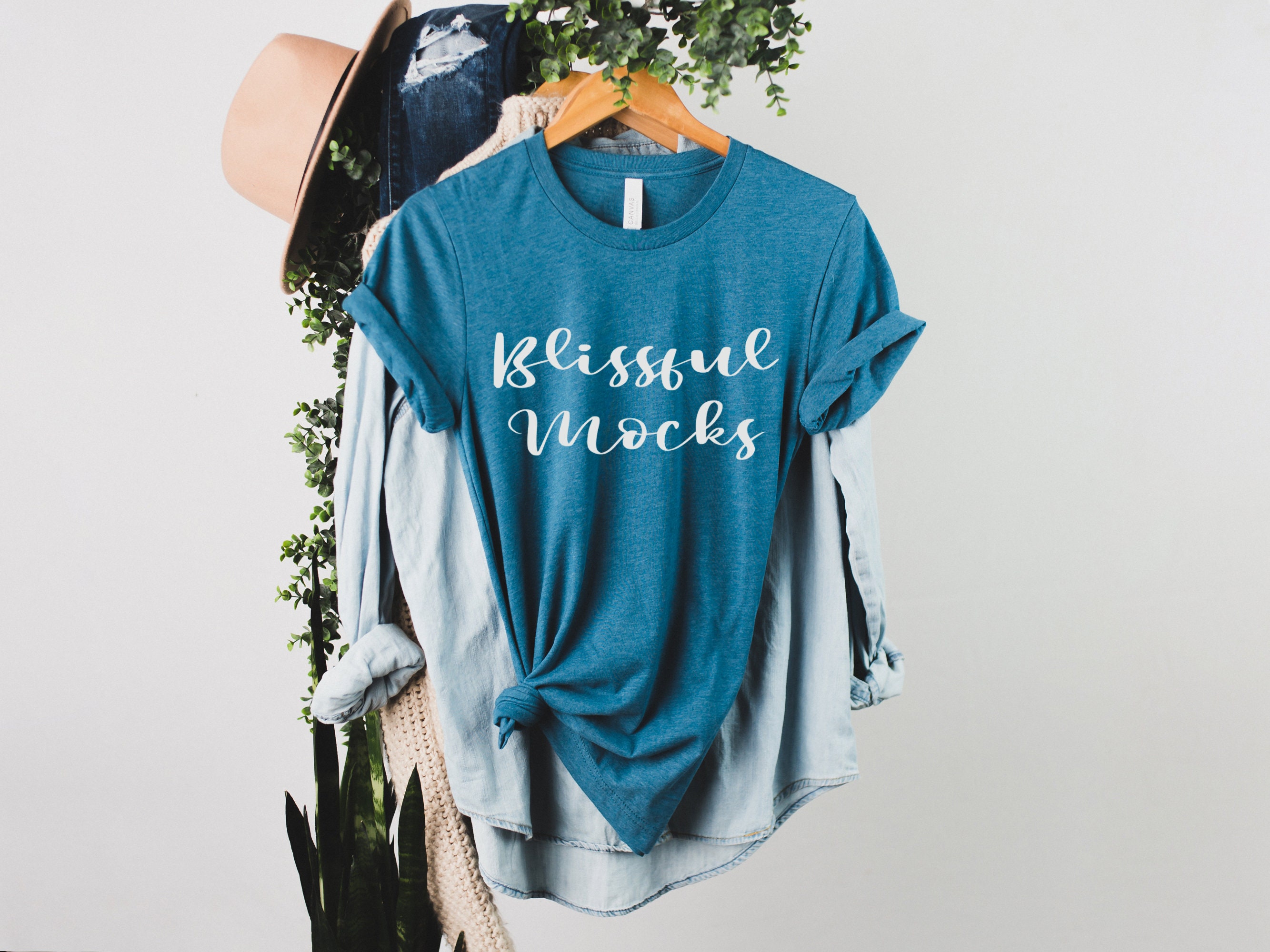 Bella Canvas 3001 Heather Deep Teal T Shirt Mockup | Bella Canvas 3001 ...
