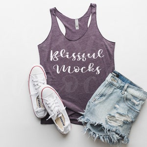 Vintage Purple Racerback Tank Mockup,  Next Level 6733 Mockup, Next Level Racerback Mockup,  Tank Mockup, Summer, Beach, Tank Top Mockup