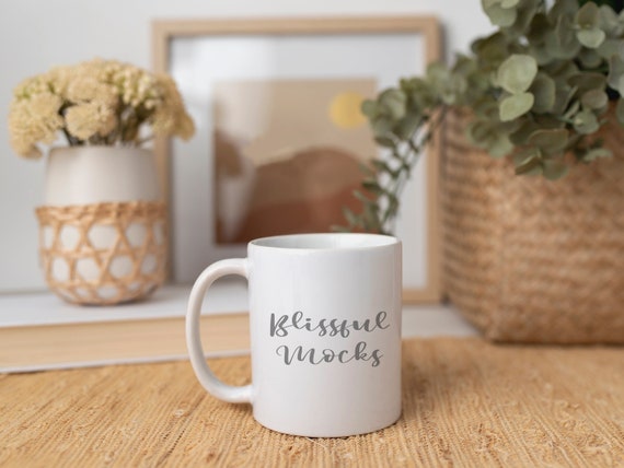Mug Mockup Print on Demand White Mug Mockup, 11oz Printful Printify Mug Mockup Digital Download Simple Styled Mug Stock Photo