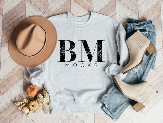 Gildan 18000 Ash Mockup, Gildan Sweatshirt Mockup, Gildan Mockup, Fall Sweatshirt Mockup