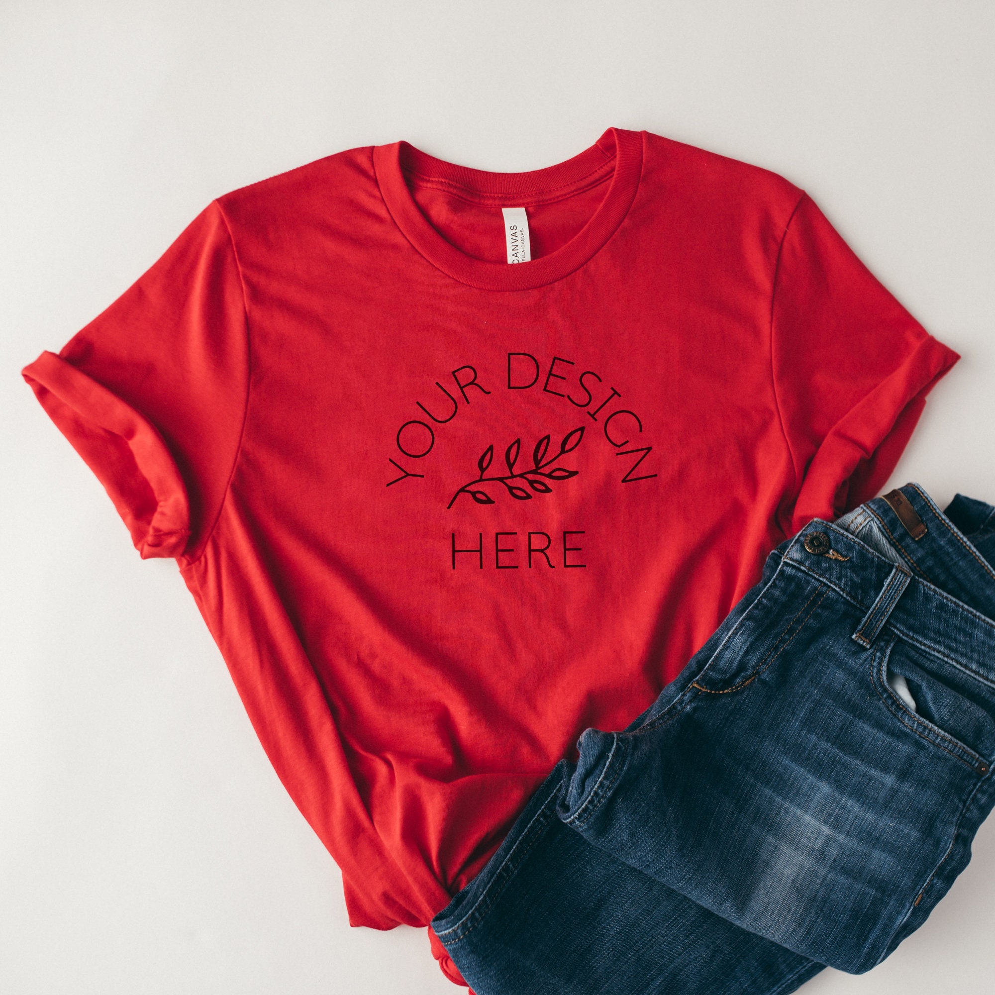 Download Bella Canvas 3001 Mockup Christmas Mockup 3001 Red T Shirt Etsy