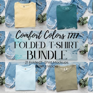 Comfort Colors Mockup Bundle, Comfort Colors 1717 T Shirt Mockup,  Folded Shirt Bundle, Comfort Colors Bundle, 1717 Mockup Bundle