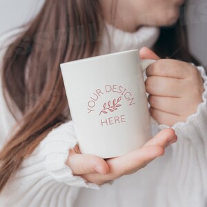 Blank White Christmas Coffee Glass Cup Mockup - Styled Stock Photography, Winter Mug Photo Graphic Design Mock Up, JPG Digital Download