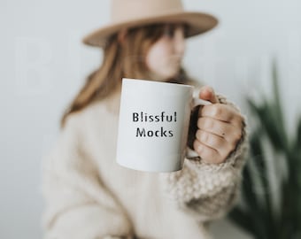 Coffee Mug Mockup | Fall Mockup | Modeled Mug Mockup | Boho Mug Mock up | Styled Coffee Mug Mockup | Coffee Cup Mockup | Blank White