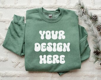 Gildan Heavy Blend Unisex Crewneck Sweatshirt – Soft, Durable, Classic Fit (Heather Sport Dark Green)