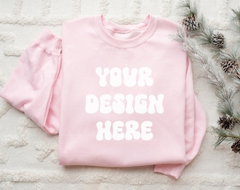 Sweatshirt Mockup, Gildan 18000 Mockup, Gildan Soft Pink Sweatshirt Mockup, Gildan Sweatshirt Mockup, Winter Mockup, Folded Sweatshirt