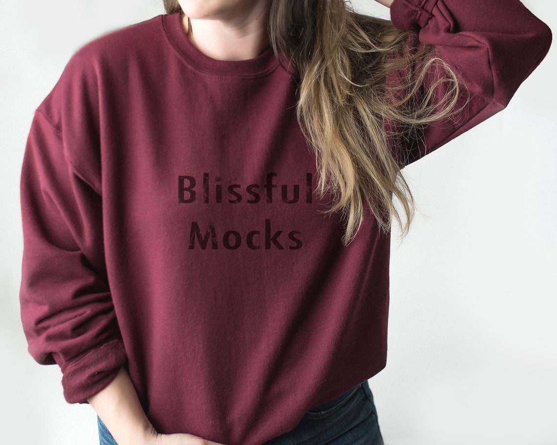Download Sweatshirt Mockup Modell Mockup Gildan 18000 Mockup Gildan | Etsy