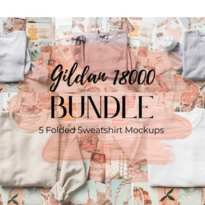 Sweatshirt Mockup Bundle, Gildan 18000 Mockup, Gildan Bundle, Gildan Sweatshirt, Gildan Mockup, Simple Folded Sweatshirt Mockup