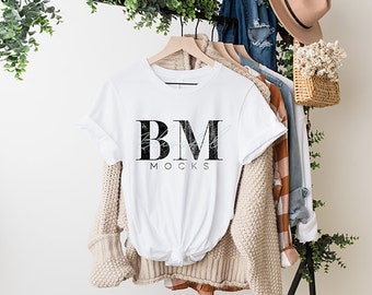 Bella Canvas 3001 Mockup,  Bella Canvas Mockup, 3001 Mockup, White T Shirt Mockup, Shirt Mockup, Unisex Tshirt Mockup, Fall, Hanging