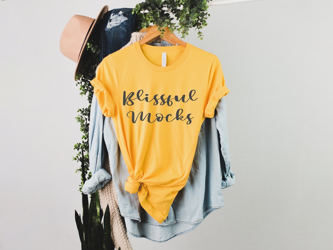 Bella Canvas 3001 Yellow T Shirt Mockup | Bella Canvas 3001 Mockup | T ...