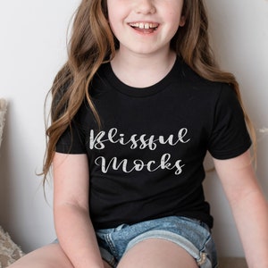 Bella Canvas 3001Y Model Mockup -  Black T Shirt Mockup - Kids Shirt Mockup - Child Model Shirt Mockup - Bella Canvas Mockup