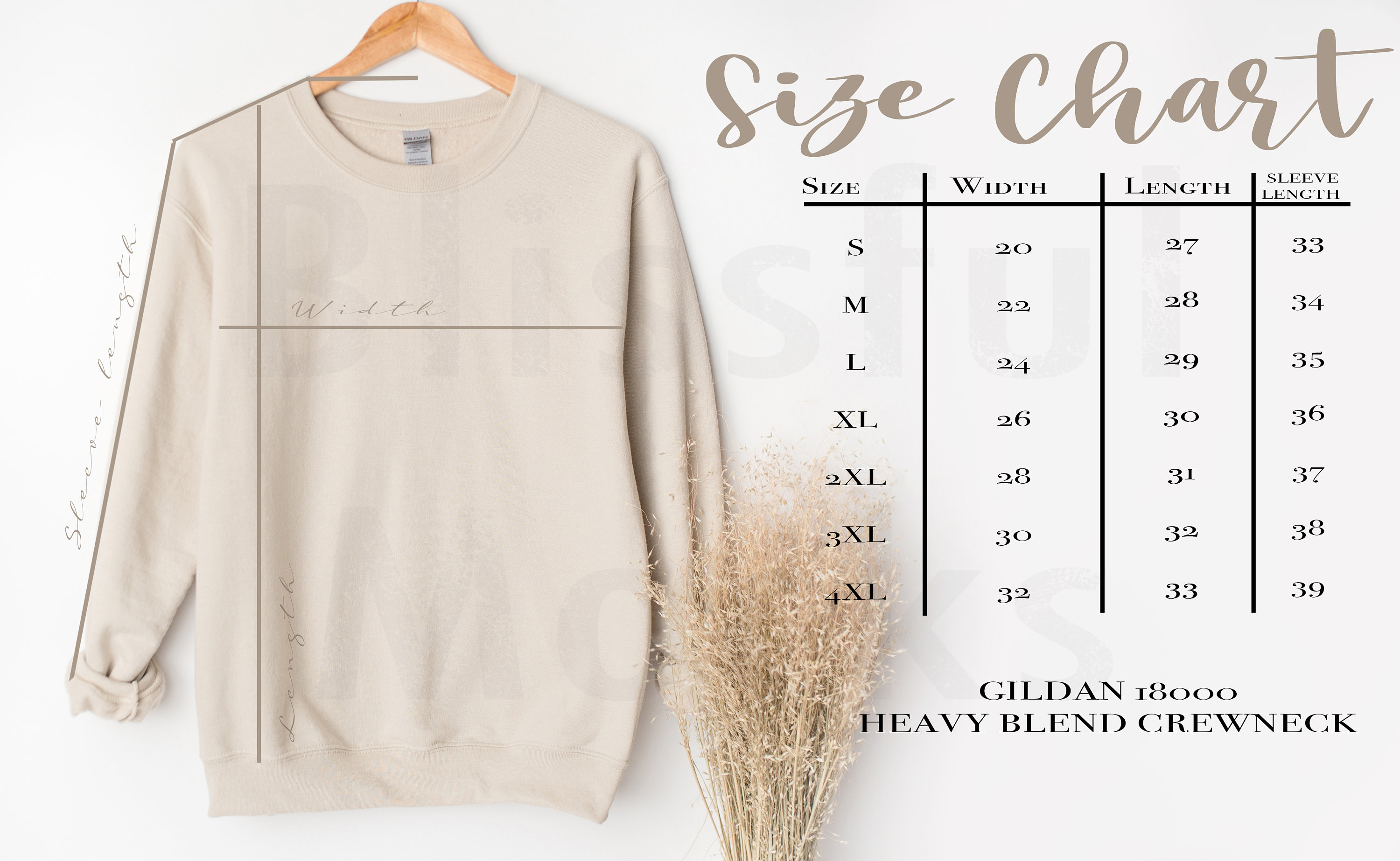Gildan 18000 online size chart