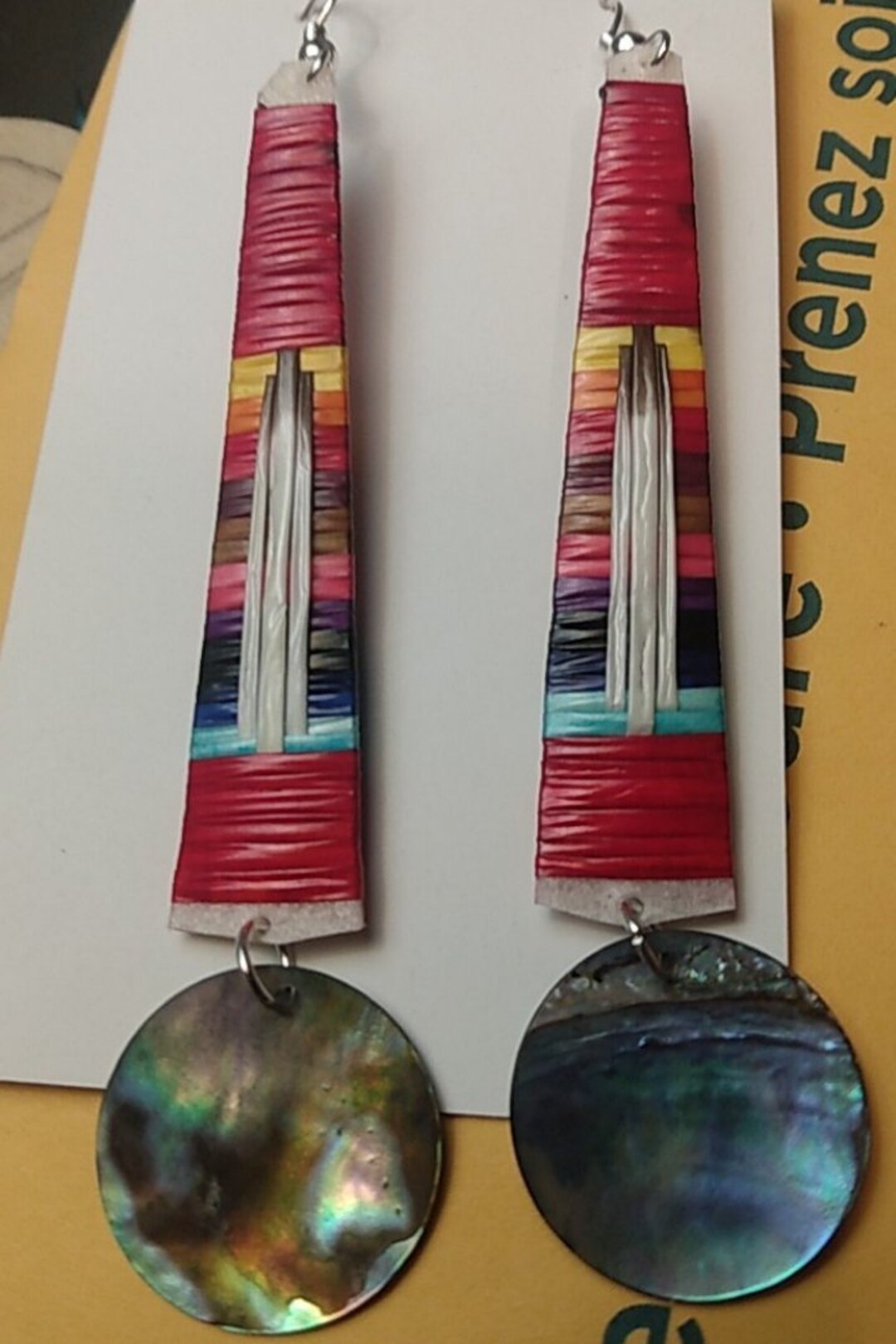 4 Taper Earring Eagle Feather Design Mother of Pearl or Etsy