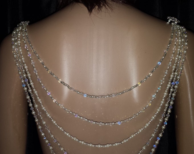 Bridal Back Necklace Back Drape Chain for Open Low Back Dress Etsy