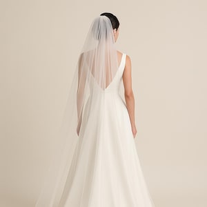 Wedding veil, 1 tier veil, wedding veil with gathers, soft and sheer Veil, cathedral wedding veil, bridal tulle wedding veil.