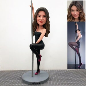 Benutzerdefinierte Tänzerin Wackelkopf, personalisierte Pole Dance Figur, benutzerdefinierte Tänzerin Wackelkopf als einzigartiges Geschenk, individuelle Pipe Dance Figur