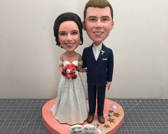 Custom Couple Bobbleheads, Personalized Wedding Figurines,  Custom Wedding Sculptures Anniversary Gifts, Custom Wedding Cake Toppers