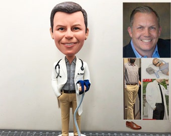 Personalized Medical PhD Figurine, Custom Medical Scientist Bobblehead, Custom Chief Physician Figure Of Yourself, Custom Doctor Bobblehead