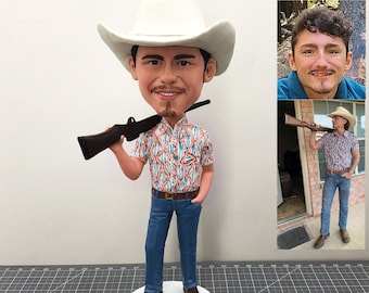 Custom Cowboy Bobblehead, Custom Hunter Bobblehead, Personal Shotgun Figurine, Custom Boyfriend Bobblehead