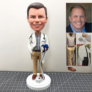 Personalized Medical PhD Figurine, Custom Medical Scientist Bobblehead, Custom Chief Physician Figure Of Yourself, Custom Doctor Bobblehead