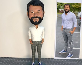 Custom Man Bobbleheads, Personalized Boyfriend Bobblehead, Custom Husband Bobbleheads, Custom Father Bobblehead,  Custom Boss Bobblehead